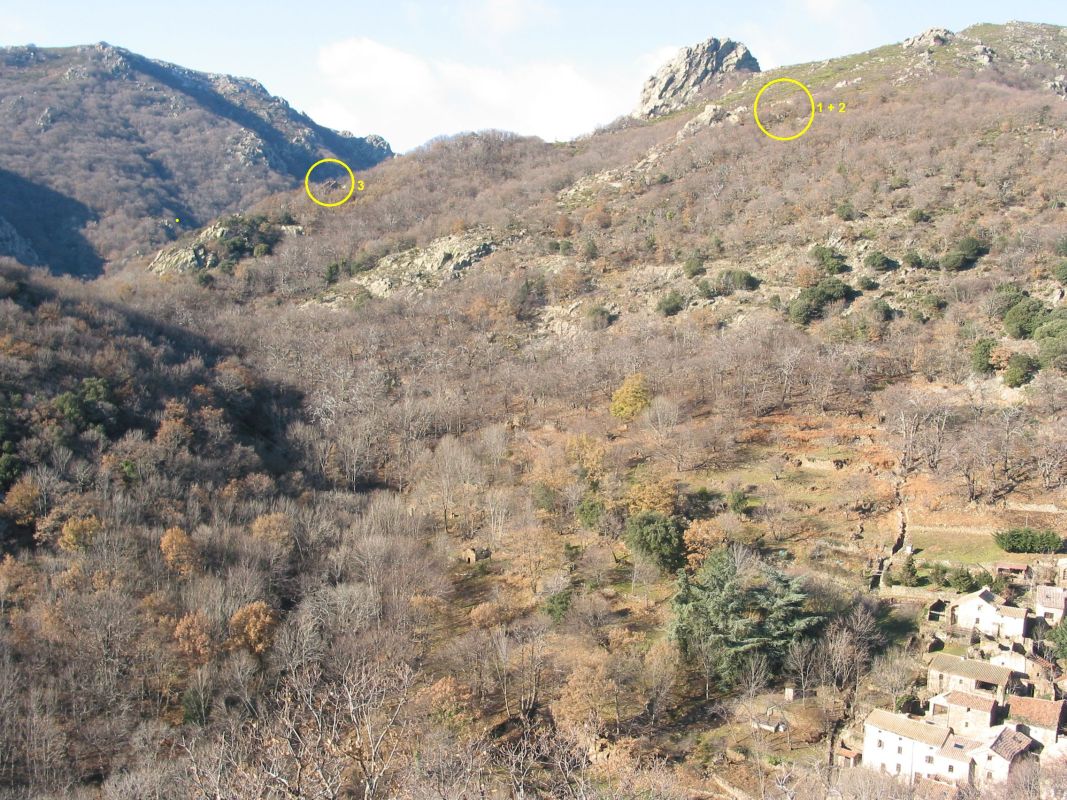 Lage der Bergerien am Roc de Tauteylle